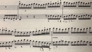 ベートーヴェンのトリプルコンチェルトの楽譜を撮影した写真