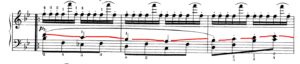 チェルニー30番練習曲より　第26番　中間部分の楽譜の写真