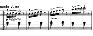 アラベスク　3小節目からの楽譜の写真